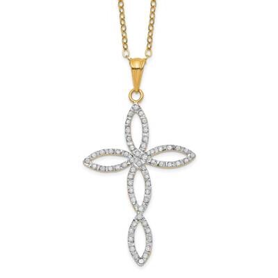 Ss Diamond Mystique Yellow Gold-Plated Diamondfancy Cross 18 Inch Necklace QC9676, MPN: QC9676, 883…