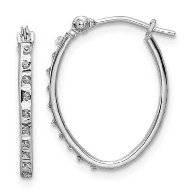 Diamond Fascination Oval Hoop Earrings 14k White Gold DF341, MPN: DF341, 883957967417