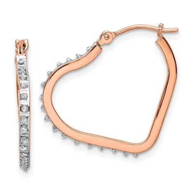 Diamond Fascination Heart Hoop Earrings 14k Rose Gold DF339, MPN: DF339, 883957967394