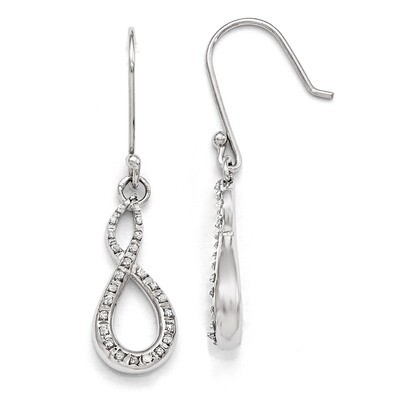 Mystique Figure 8 Earrings Sterling Silver with Diamonds QDF169, MPN: QDF169, 883957547084