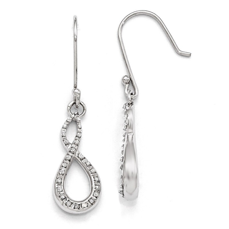 Mystique Figure 8 Earrings Sterling Silver with Diamonds QDF169