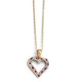 Ruby 18 Inch Heart Necklace Sterling Silver &amp; Gold-plated with Diamonds QDF136, MPN: QDF136, 191101…