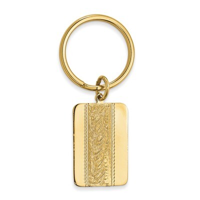 Gold-Plated Kelly Waters Key Ring With Swirl Pattern Center KW703