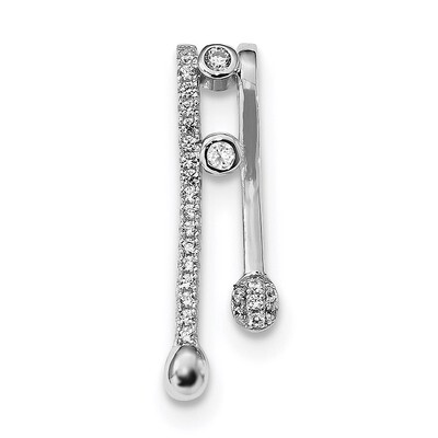 CZ Diamond Chain Slide Pendant Sterling Silver Rhodium-plated QP4944, MPN: QP4944,