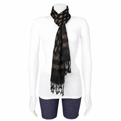 Black &amp; Metallic Gold Fashion Scarf GM8363, MPN: GM8363,