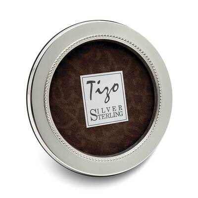 Sterling Silver Narrow Tiffany Bead Round 2.5in Photo Frame GM2929, MPN: GM2929,