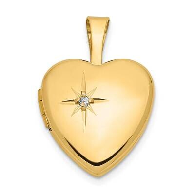 12mm with .01Ct. Diamond Heart Locket 14k Gold XL800, MPN: XL800,
