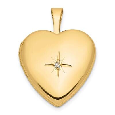 16mm with .01Ct. Diamond Heart Locket 14k Gold XL792, MPN: XL792, 883957761176
