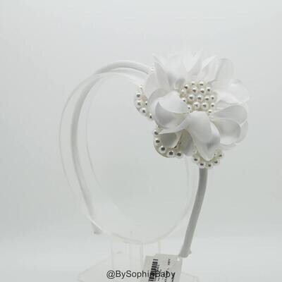 Girls Headband Girls Hard HeadbandWhite Headband Photo Prop Big Flower Headband Flower Girl Headban…