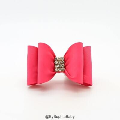 Hot Pink Baby Bow Hot Pink Bow Hair Clip Bow Hair Clip Toddler Gold Hair Clip Girls Bow Hair Clip B…