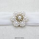 Baby Headband Baby White Pearl Flower Headband Baby White Headband Baby Pearl Headband Flower Girl …