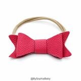 Baby Headband Hot Pink Leather Bow Baby Leather Bow Headband Leather Bow Baby Leather Hair Bow 123,…