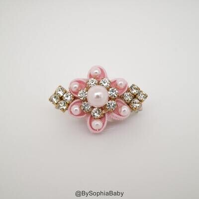 Pearl Bow Hair CliP Light Pink Bow Hair Clip Pearl Baby Hair Clip Flower Girl Hair Clip Baptism Hai…