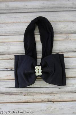 Baby Headband Black Big Bow Headband Baby Bow Headband Newborn Headband Big Bow Headband Baby Uniqu…