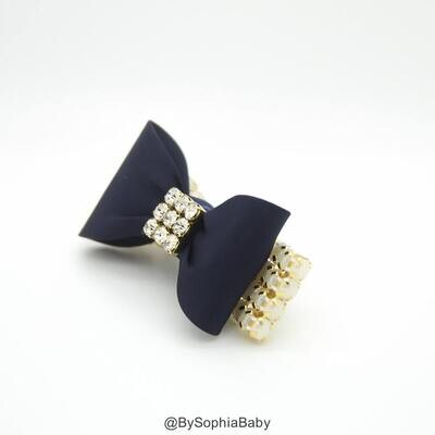 Baby Bow Hair Clip Navy Blue Bow Hair Clip Navy Blue baby Hair Clip Rhinestone Hair Clip Baby Hair …