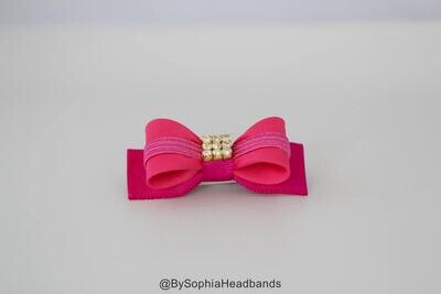 Pink Hair Clip Pink Bow Hair Clip Bow Hair Clip Rhinestone Hair Clip Girl Hair Clip Baby Hair Clip …