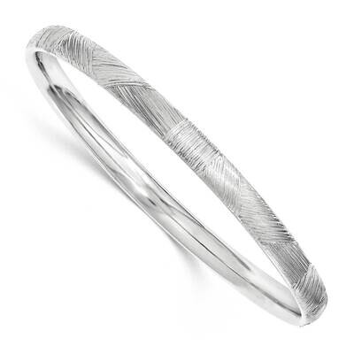 Textured Bangle Sterling Silver Rhodium-Plated QB1031, MPN: QB1031, 191101676741