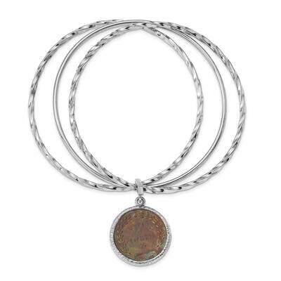 Leslie&#39;s Bronze Roman Coin Bangle Sterling Silver Rhodium-plated HB-QLF1117, MPN: QLF1117, 19110174…