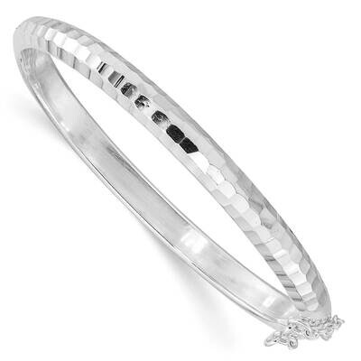 Diamond-Cut 5.00mm Hinged Kids Bangle Sterling Silver Polished QB1449, MPN: QB1449, 191101784422