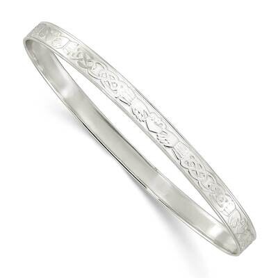 5.25mm Claddagh Slip-On Bangle Sterling Silver Polished QB1395, MPN: QB1395, 191101781414