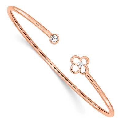 Si1/Si2, G H I, Floral Flexible Bangle 14k Gold Lab Grown Diamond BM9150-016-RLG, MPN: BM9150-016-R…