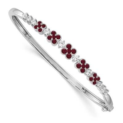 Si1/Si2, G H I, Cr.Ruby Bangle Bracelet 14k White Gold Lab Grown Diamond BM7937-CRU-150-WLG, MPN: B…