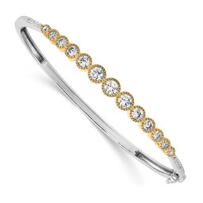 Si1/Si2, G H I, Bangle Bracelet 14k Two-tone Gold Lab Grown Diamond BM7938-150-WYLG, MPN: BM7938-15…