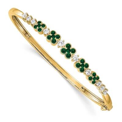 Si1/Si2, G H I, Cr.Emerald Bangle Bracelet 14k Gold Lab Grown Diamond BM7937-CEM-150-YLG, MPN: BM79…
