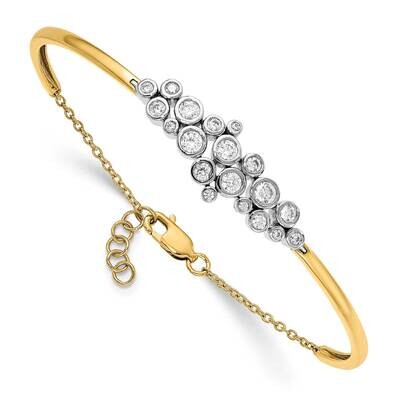 Si1/Si2, G H I, Bangle Bracelet 14k Two-tone Gold Lab Grown Diamond BM7936-100-WYLG, MPN: BM7936-10…
