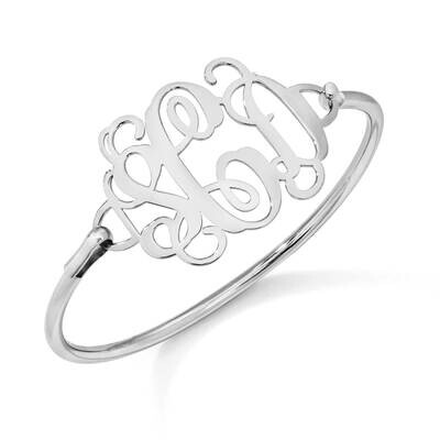 Polished Monogram Plate with Ss Bangle 10k White Gold 10XNA505W, MPN: 10XNA505W,