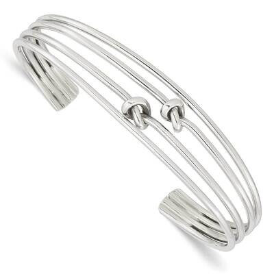 4 Band Knots Cuff Bangle Sterling Silver Polished QB1373, MPN: QB1373, 196904155110