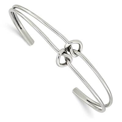 2 Band Knotted Cuff Bangle Sterling Silver Polished QB1372, MPN: QB1372, 196904155134