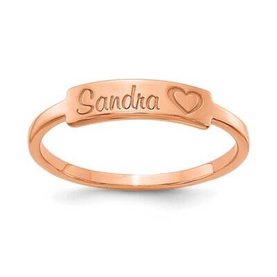 Personalized Name Bar Ring 14k Rose Gold XNR89R, MPN: XNR89R,