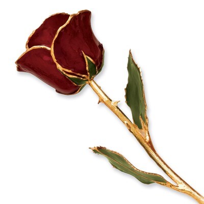 Burgundy Rose Lacquer Dipped Gold Trimmed GP9343, MPN: GP9343, 810391012953