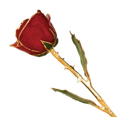 Red Rose Lacquer Dipped Gold Trimmed GP9341, MPN: GP9341, 810391011109