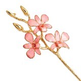 Pink Orchid Stem Lacquer Dipped Gold Trimmed GM8314, MPN: GM8314, 810391017309