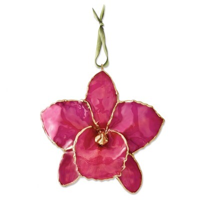 Fuchsia Cattleya Orchid Ornament Lacquer Dipped GM8311, MPN: GM8311, 810391018276