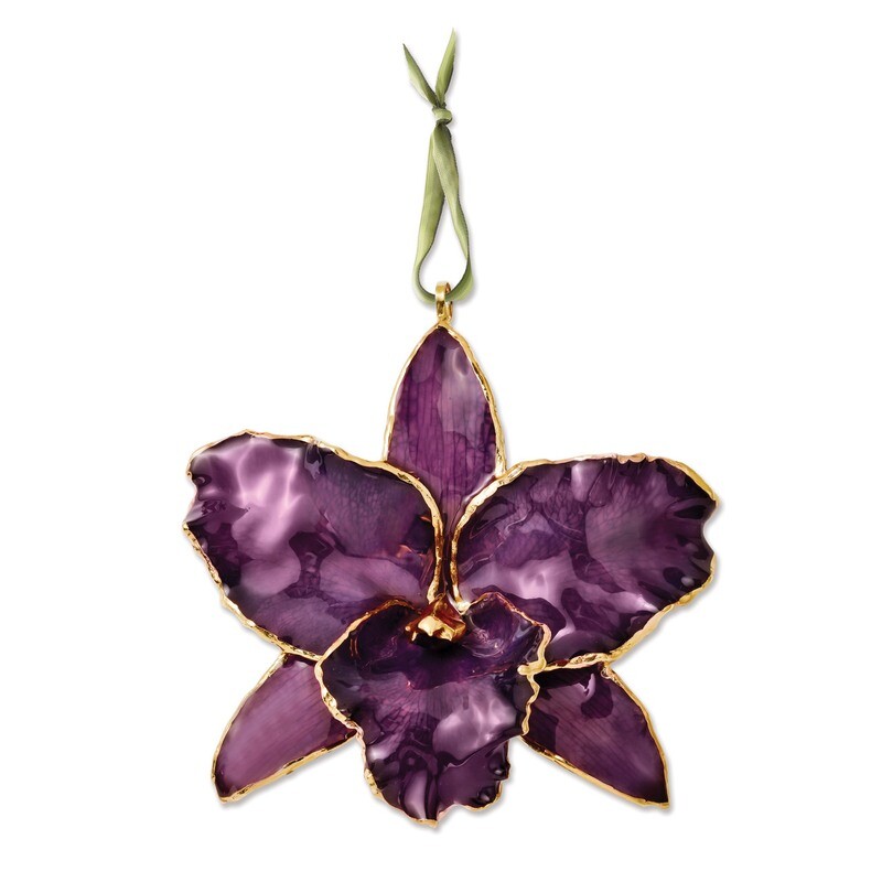 Purple Cattleya Orchid Ornament Lacquer Dipped GM8312