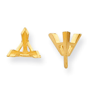 Triangle V-End with Peg Head 8.0mm Setting 14k Gold YG280-6, MPN: YG280-6,