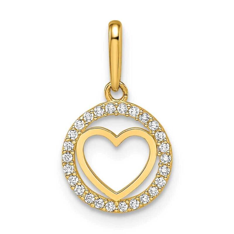 Heart Pendant 14k Gold CZ Diamond YC1486