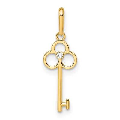 Key Pendant 14k Gold CZ Diamond YC1481, MPN: YC1481,