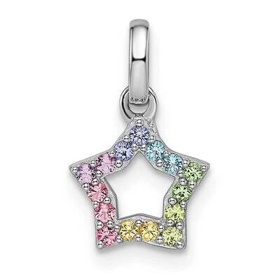 Rainbow Nano Crystal Star Pendant Sterling Silver Rhodium-plated QP5683, MPN: QP5683,