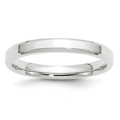 3mm Bevel Edge Comfort Fit Band 14k White Gold Engravable WBEC030-10, MPN: WBEC030-10, 886774500270