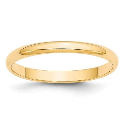 2.5mm Lightweight Half Round Band 14k Yellow Gold Engravable HRL025-10, MPN: HRL025-10, 886774485584