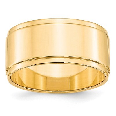 10mm Flat with Step Edge Band 14k Yellow Gold Engravable FLE100-11.5, MPN: FLE100-11.5, 886774481067