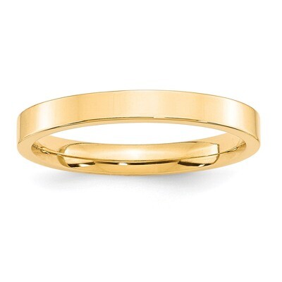 3mm Standard Flat Comfort Fit Band 14k Yellow Gold Engravable FLC030-10, MPN: FLC030-10, 8867744785…