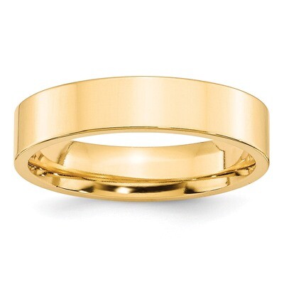 5mm Standard Flat Comfort Fit Band 14k Yellow Gold Engravable FLC050-10, MPN: FLC050-10, 8867744789…