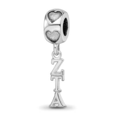 Zeta Tau Alpha Vertical Letters on Heart B Sterling Silver Rhodium-plated ZTA005BD2-SS, MPN: ZTA005…