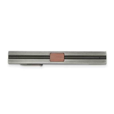 Antiqued White Bronze Plated and Brown Ip-Plated Tie Bar Stainless Steel SRT127 by Chisel, MPN: SRT…
