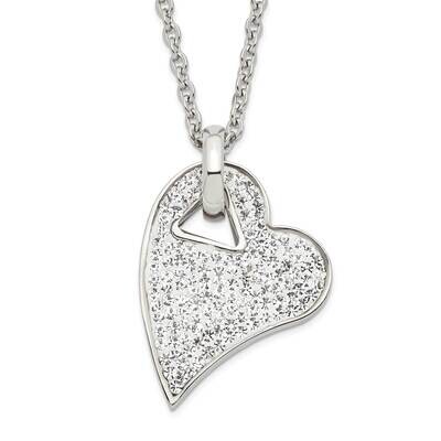 Clear Crystal Heart Pendant Necklace Stainless Steel SRN788-20 by Chisel, MPN: SRN788-20, 886774192…